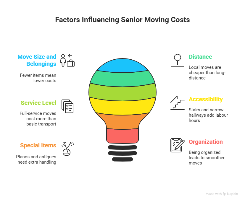 senior moving costs in Whitby,