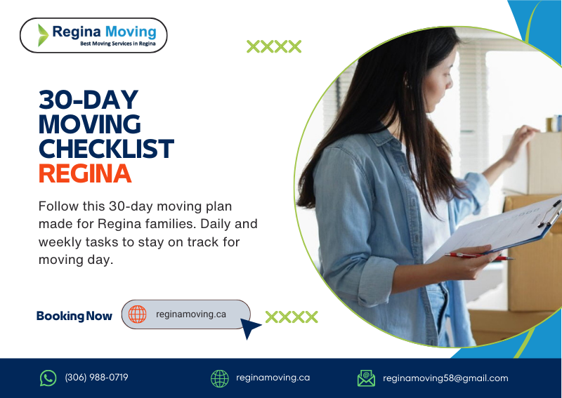 30 day moving checklist Regina