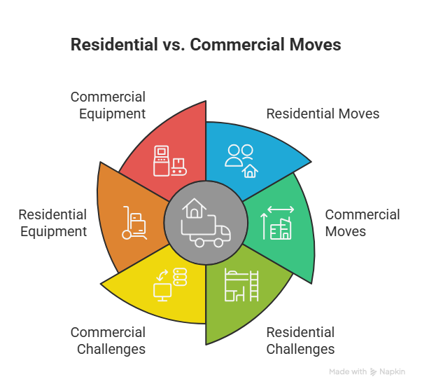 office moving vs residential moving