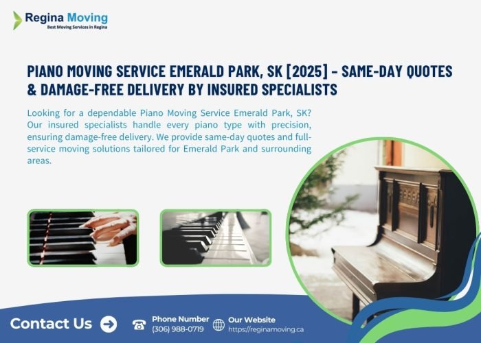 Piano Moving Service Emerald Park, SK [2025] – Same-Day Quotes & Damage-Free Delivery by Insured Specialists